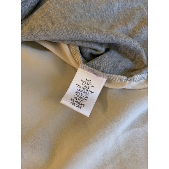 Apt. 9 Womens Lace Panel Knit Top with Short Sleeves & Scoop Neck - Size Large - Picture 3 of 9